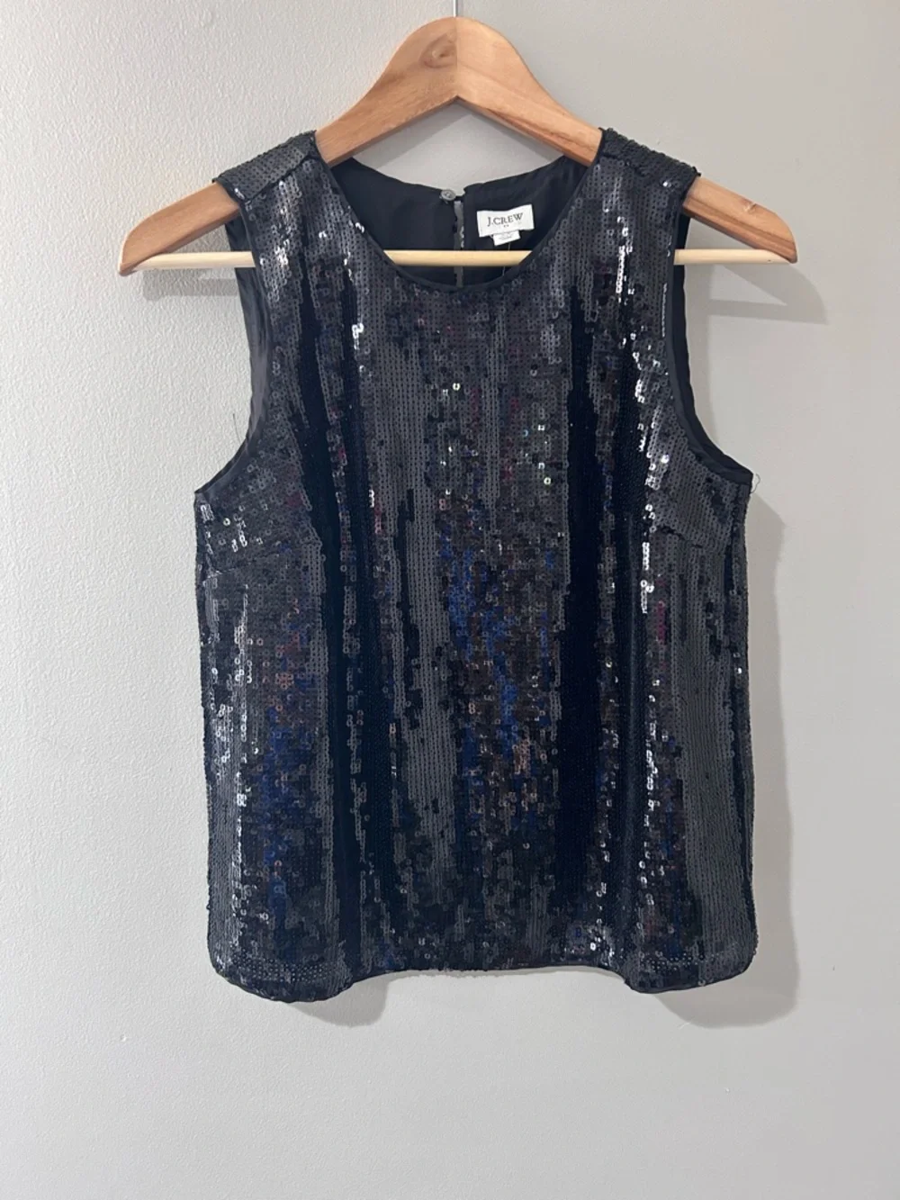 J.Crew jet black sequin sleeveless evening top. XS